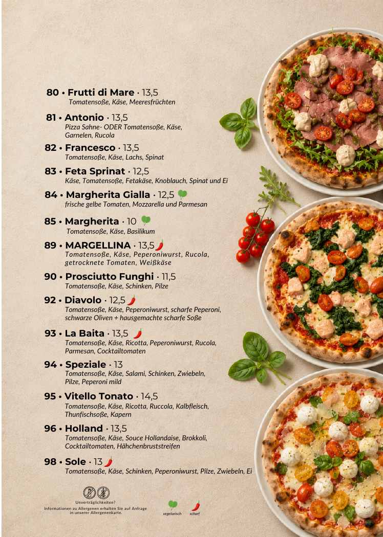 La Dolce Vita Speisekarte – Pizza, Seite 15